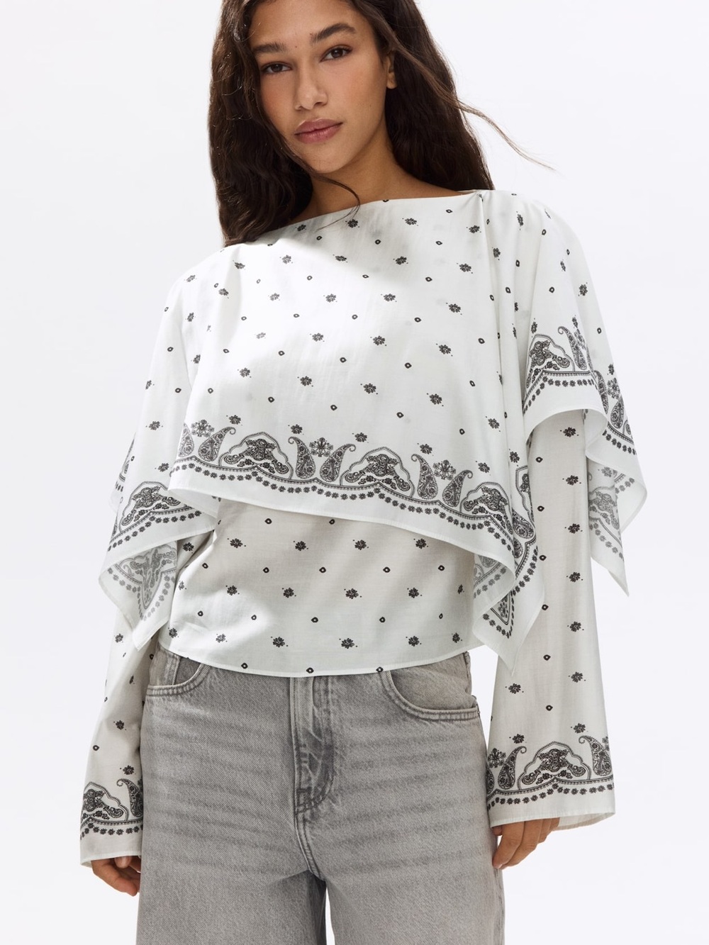 Bandana Print layered blouse